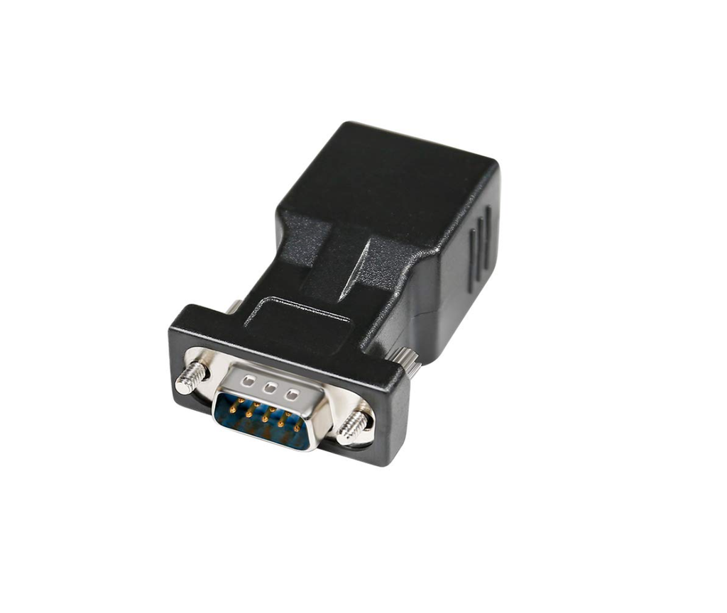 DTECH RS232 RJ45 Converter Serial Adapter DB9 D-Sub 9 Pin Male RJ-45 Female Ethernet Network Connector COM Port Cat5e Cat6 LAN Converter Plug