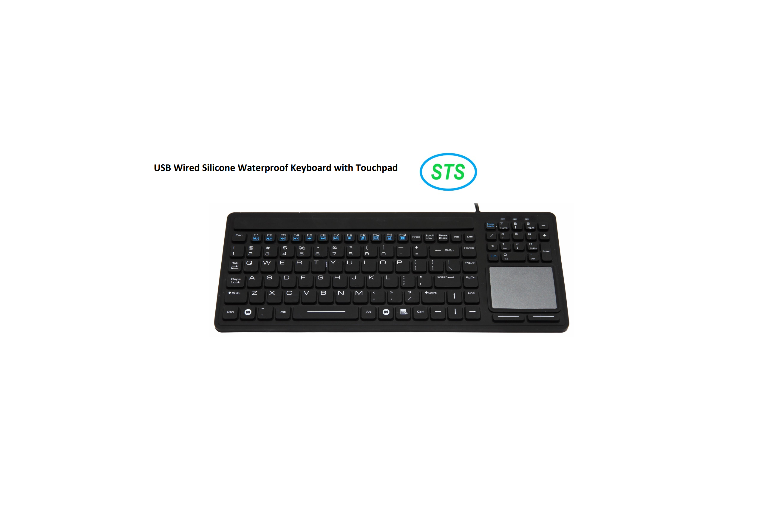USB Wired Silicone Waterproof Keyboard with Touchpad