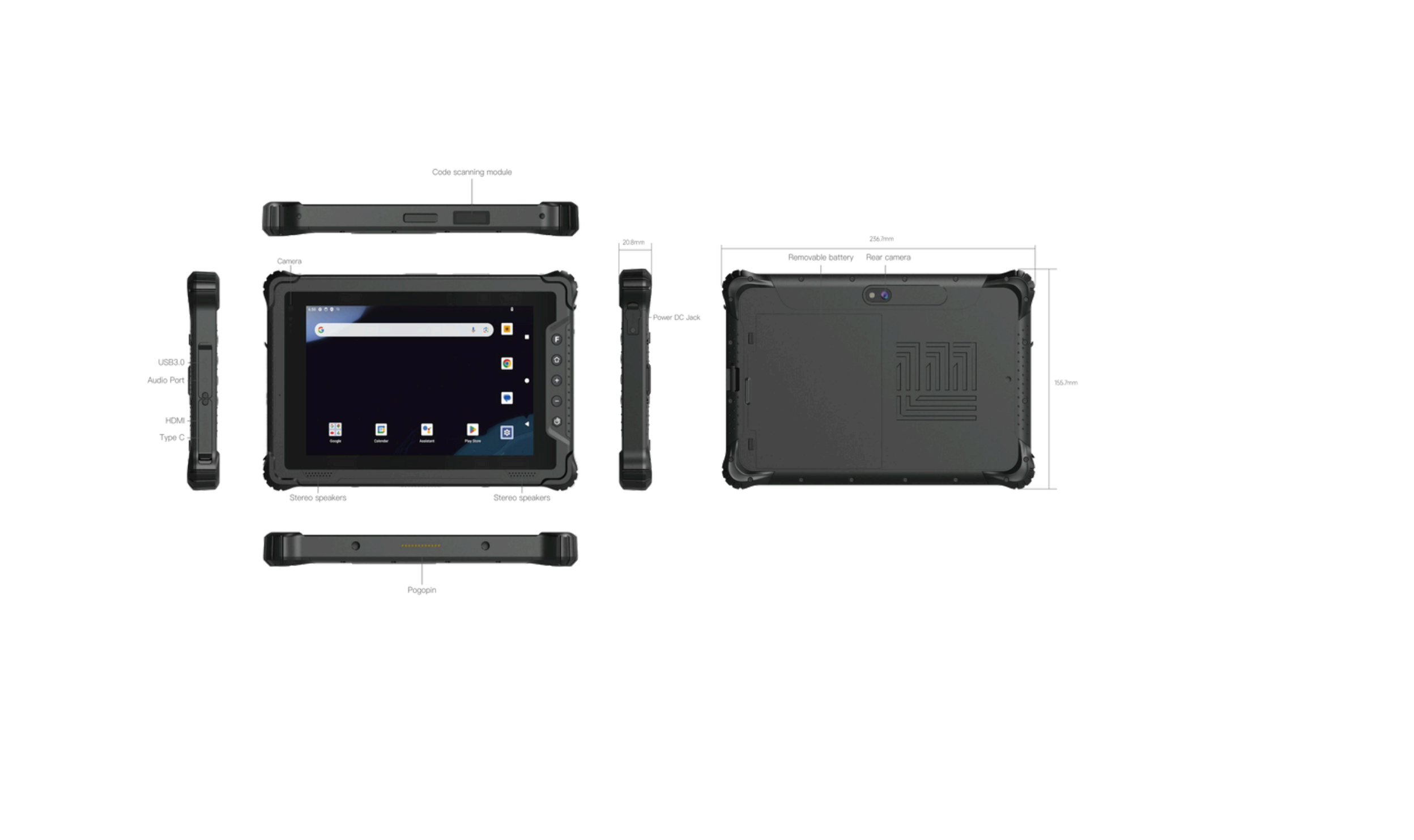 STS 10.1 inch Rugged Tablet Android 14