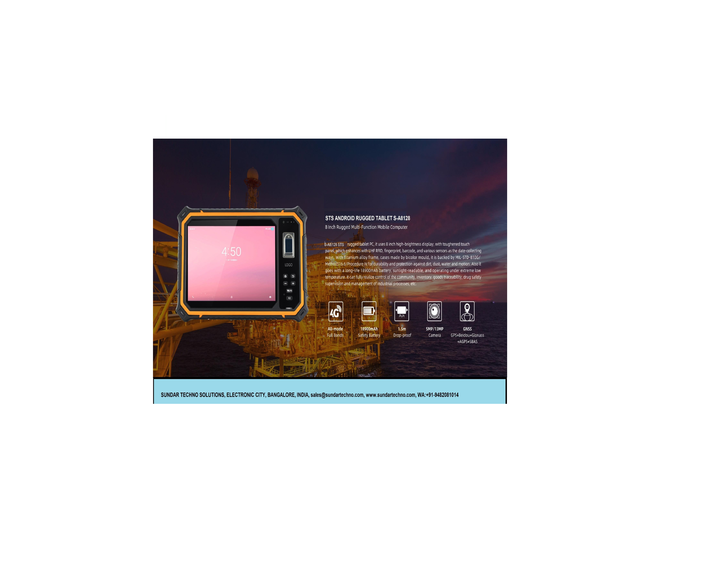 RUGGED TABLET ANDROID 8GBRAM 128GBSSD ANROID 13