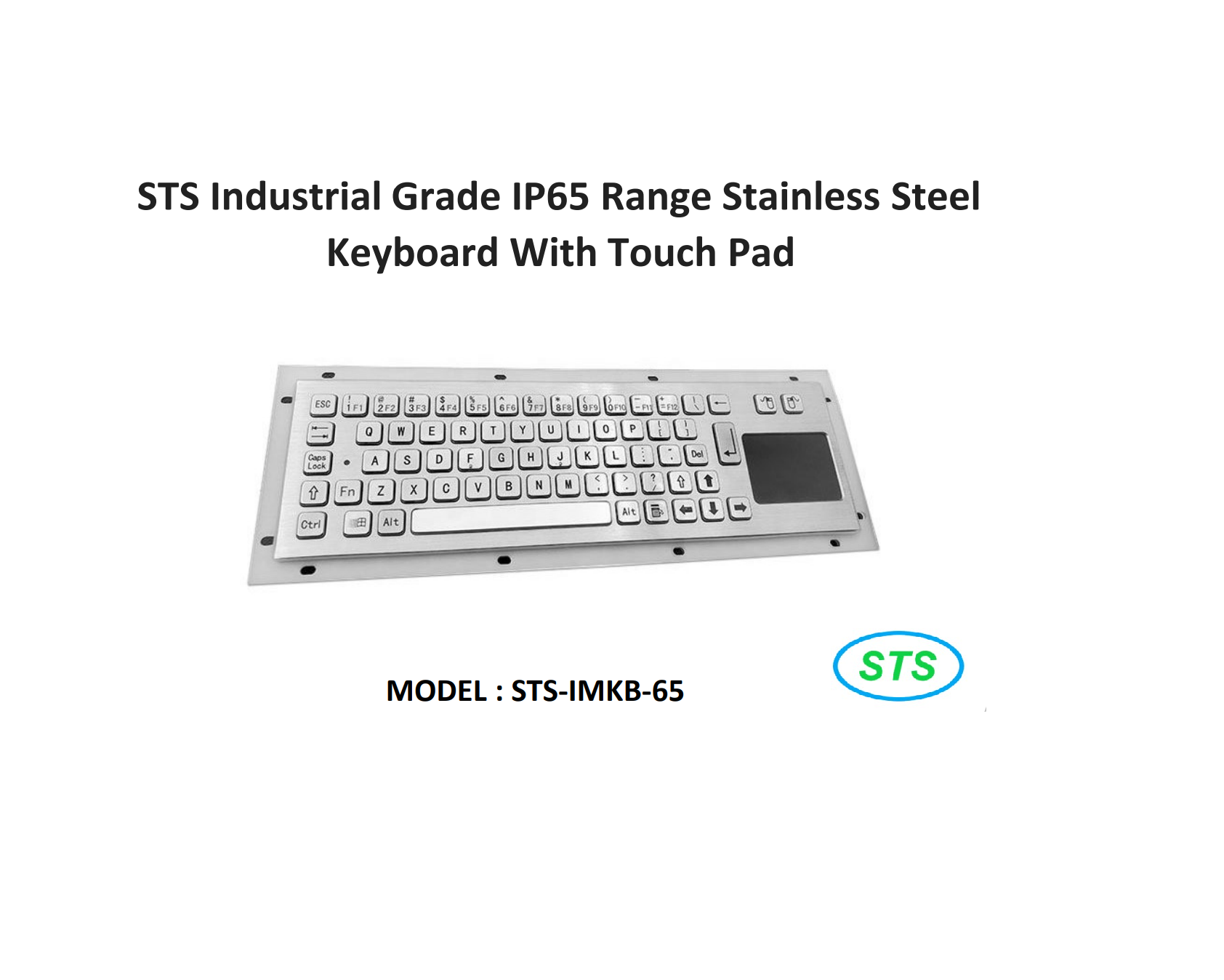 STS Industrial Grade IP65 Range Stainless Steel Keyboard With Touch Pad