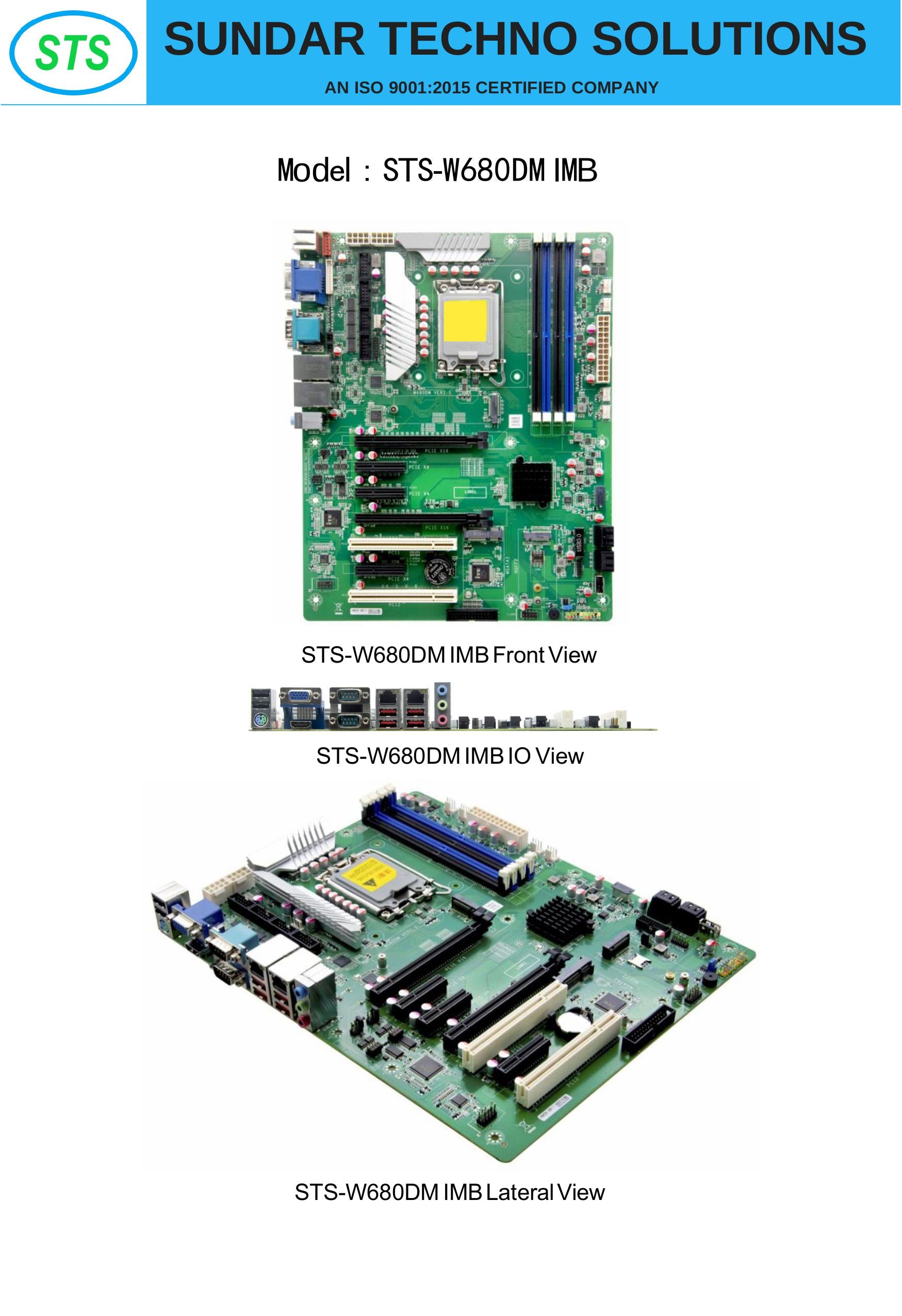 STS-W680DM IMB INDUSTRIAL MOTHERBOARD