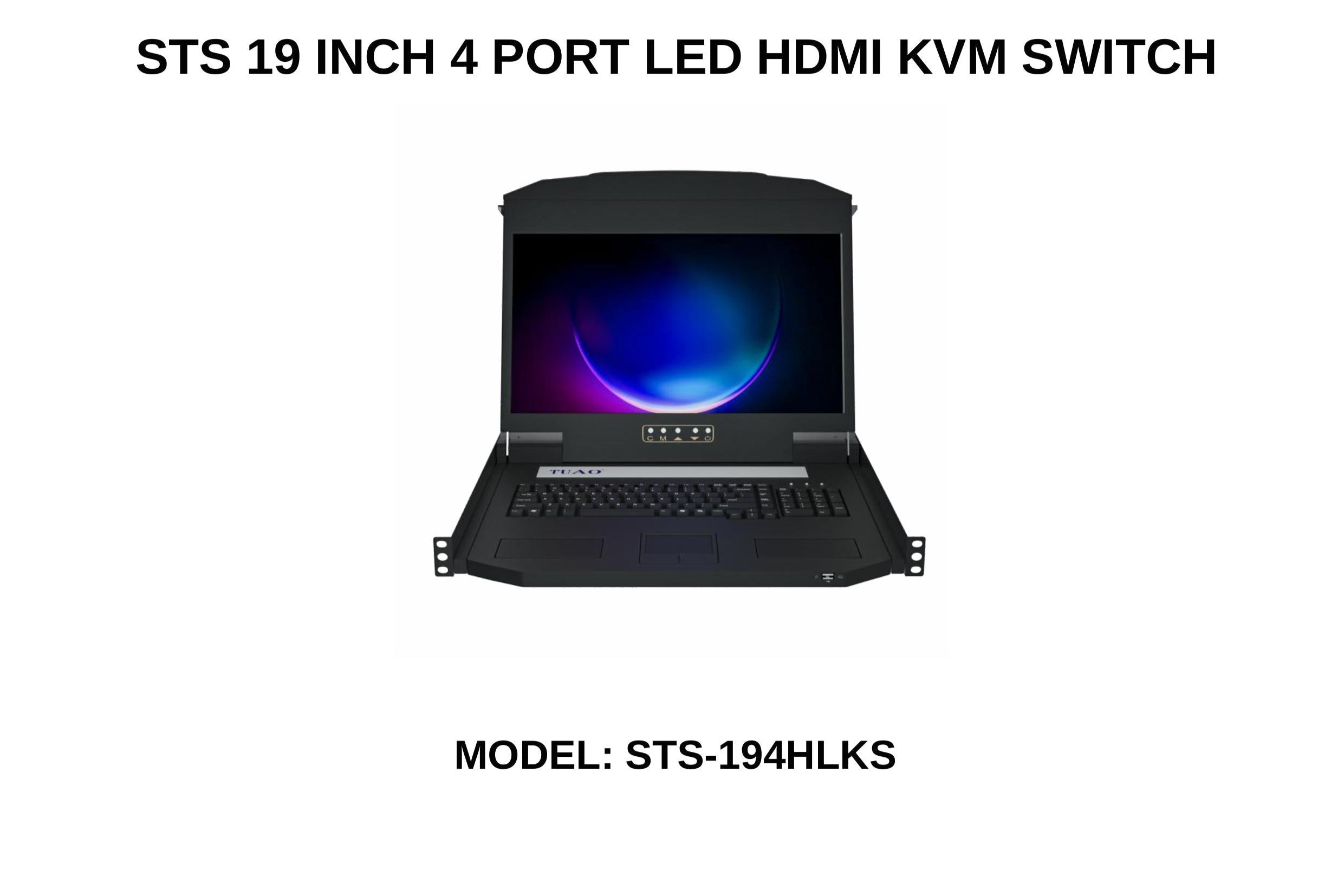 STS 19 INCH 4 PORT LED HDMI KVM SWITCH