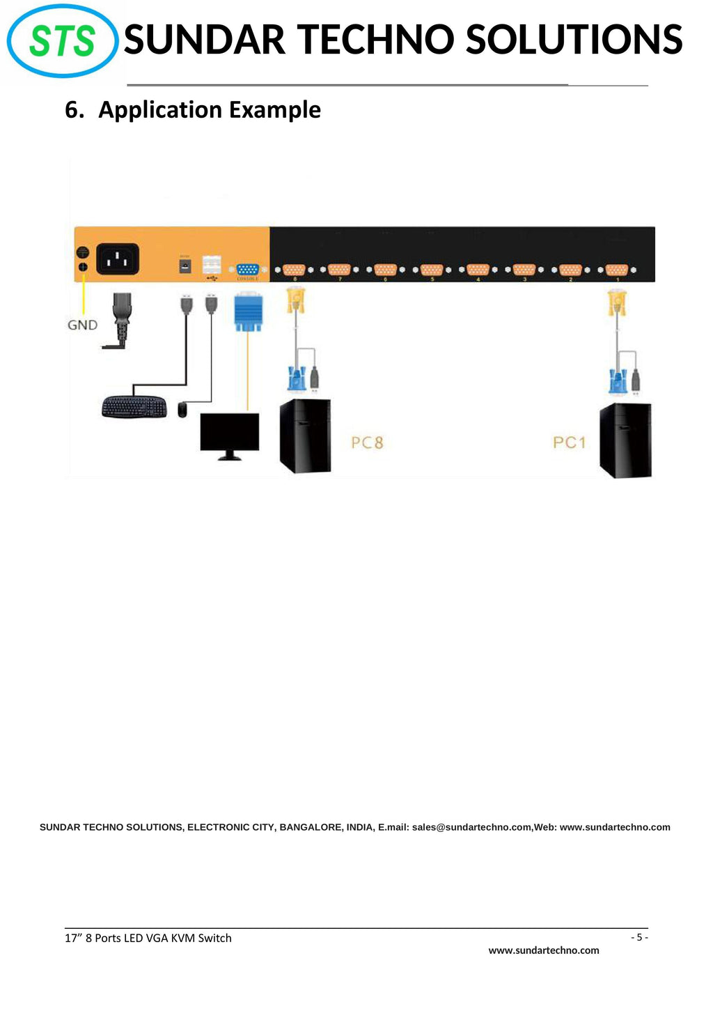 17” 8 Ports LED VGA KVM Switch