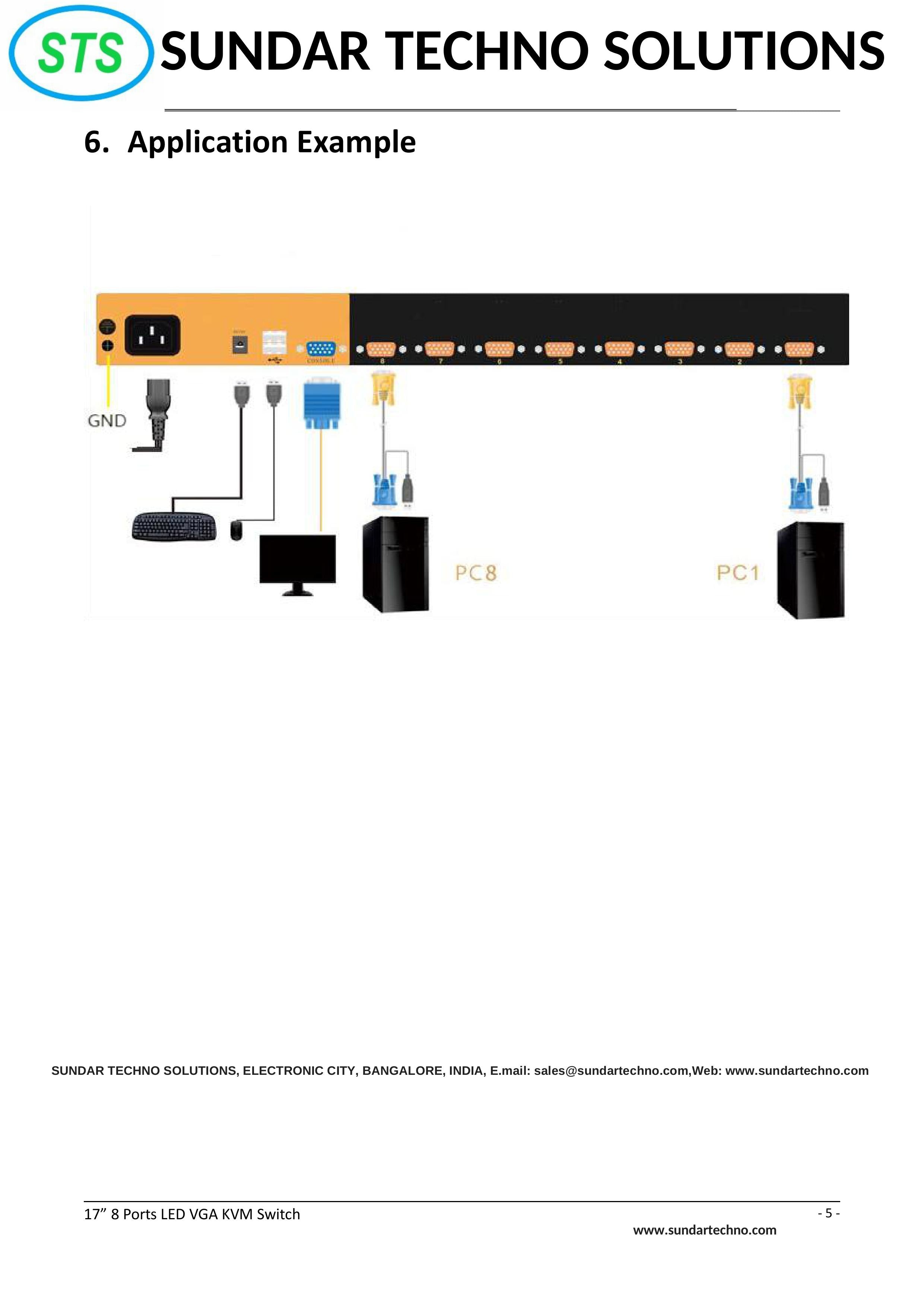 17” 8 Ports LED VGA KVM Switch