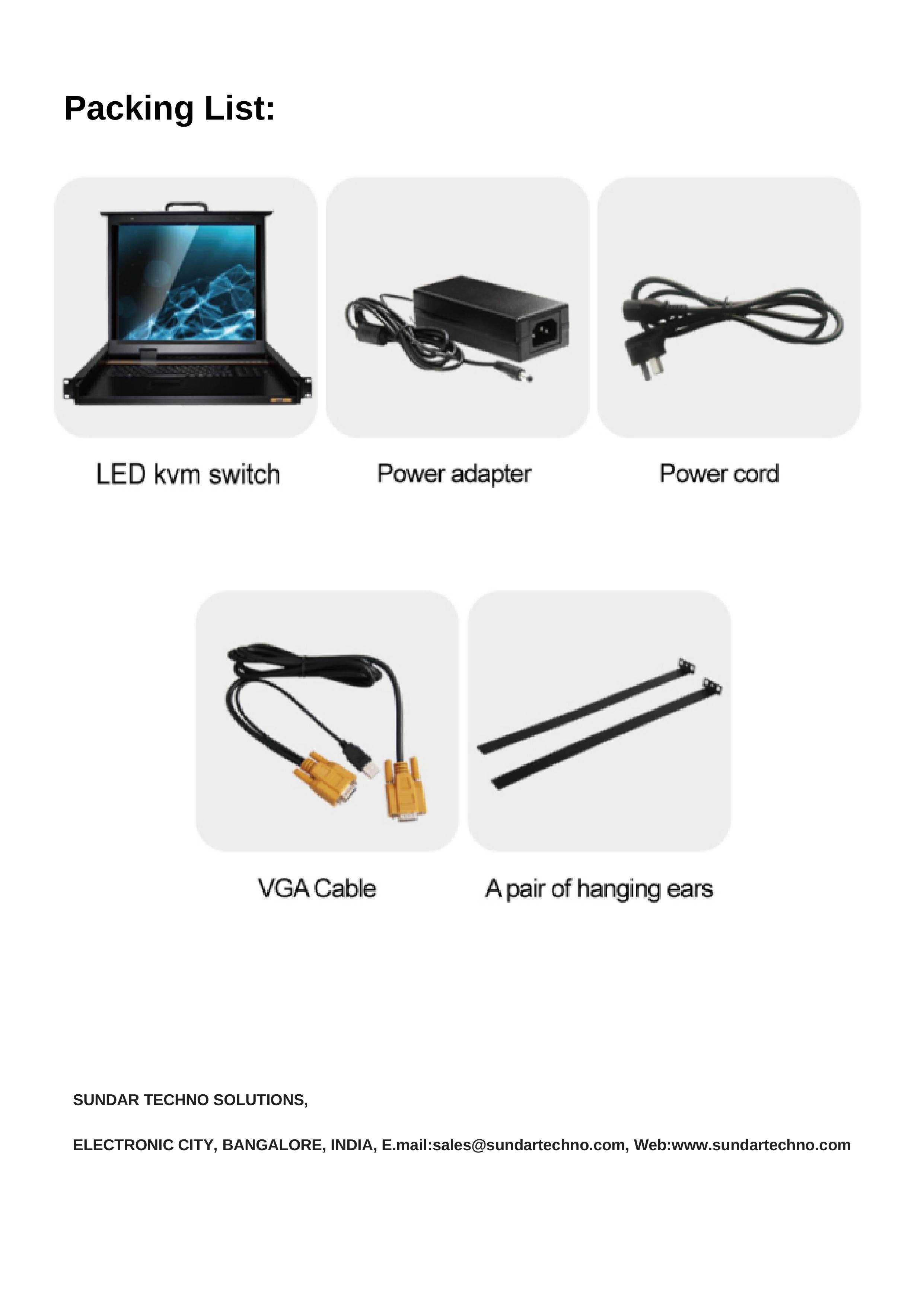 STS 17’’ 1U 4 PORT VGA KVM SWITCH