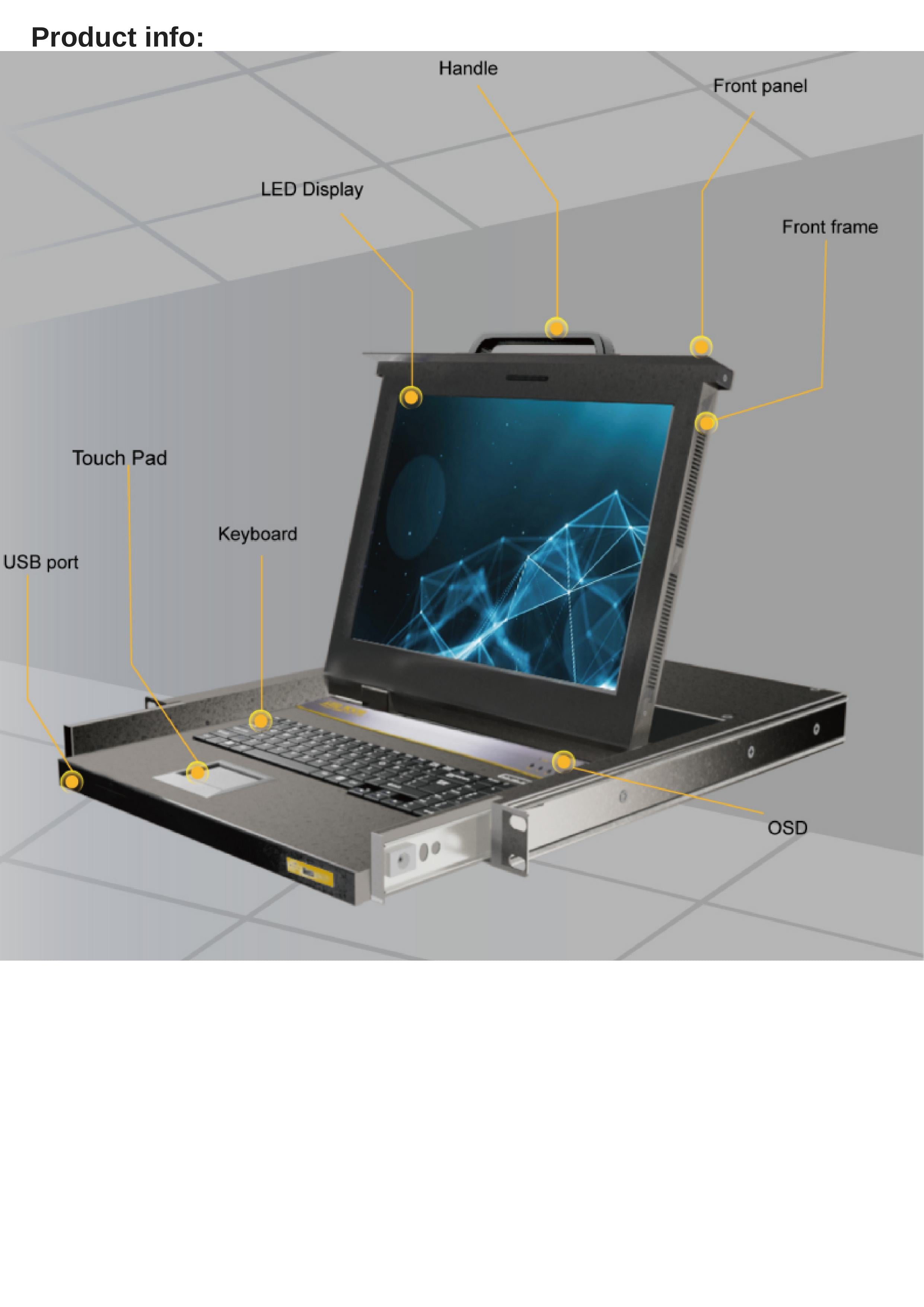STS 19’’ 1U 4 PORT VGA KVM SWITCH