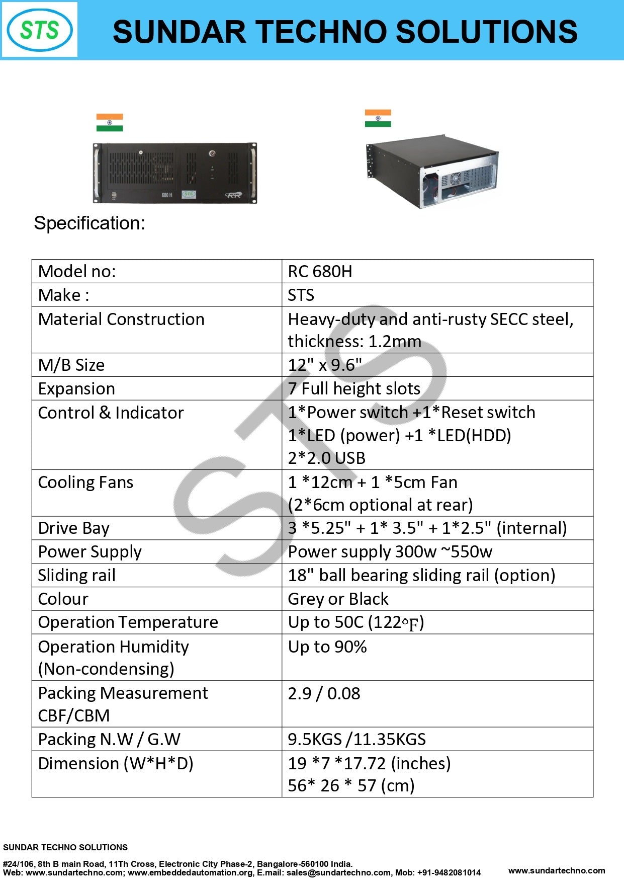 4U RACK MOUNT CHASSIS FOR INDUSTRIAL COMPUTERS- MAKE IN INDIA