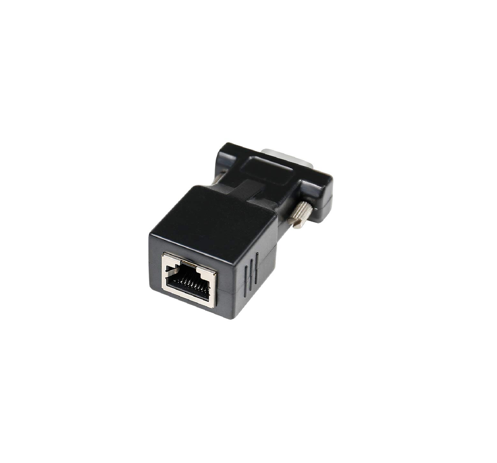 DTECH RS232 RJ45 Converter Serial Adapter DB9 D-Sub 9 Pin Male RJ-45 Female Ethernet Network Connector COM Port Cat5e Cat6 LAN Converter Plug