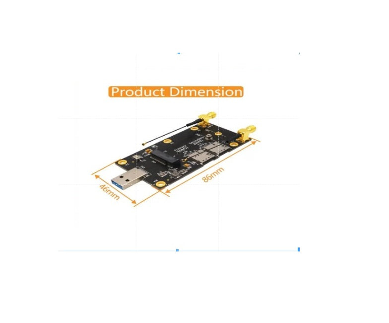STS USB 3.0 Connector NGFF M.2 B Key Wireless Adapter Card 2 Nano SIM Slot with Dual Antennas For 3042 3052 5G 4G LTE GSM Module