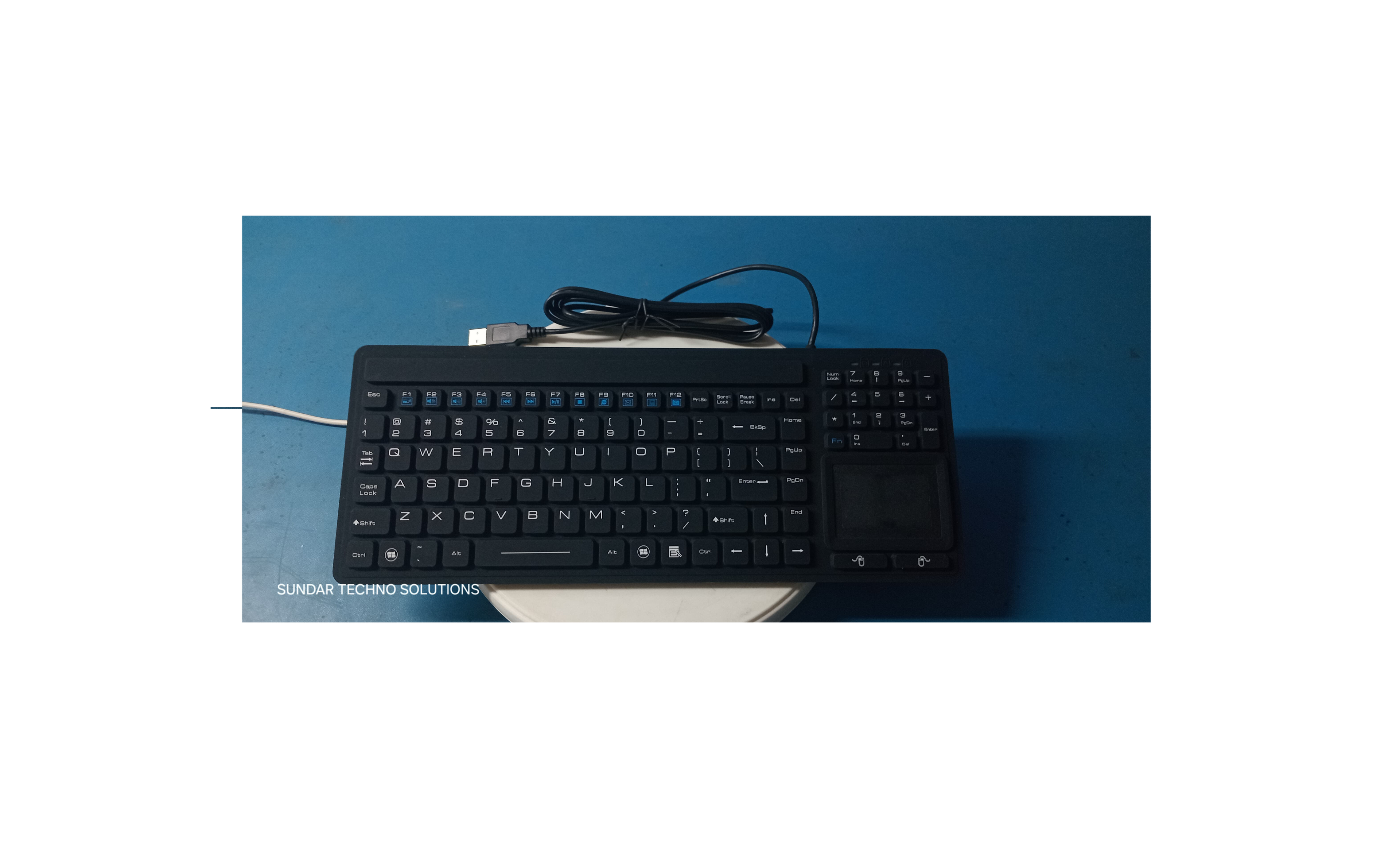USB Wired Silicone Waterproof Keyboard with Touchpad