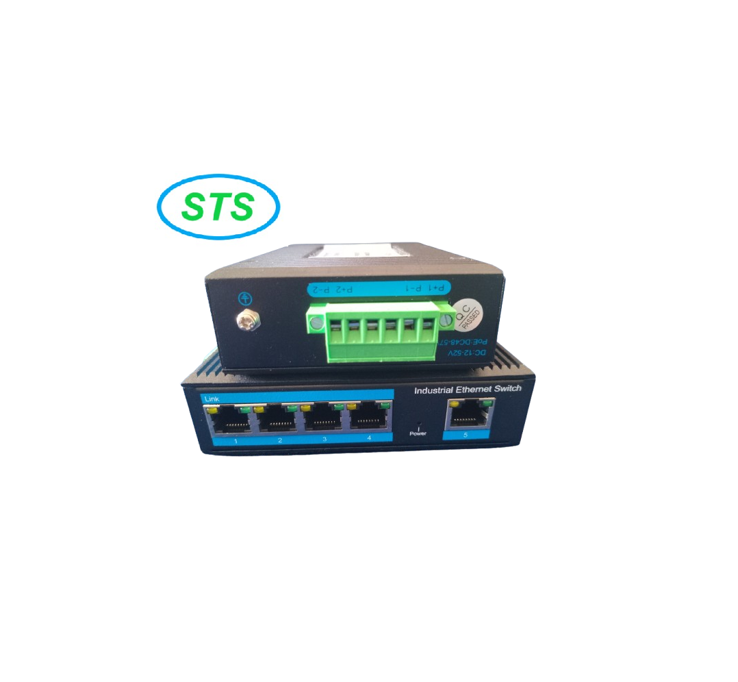 STS 4-port 10/100/1000BASE-TX PoE + 1G uplink Industrial PoE Switch