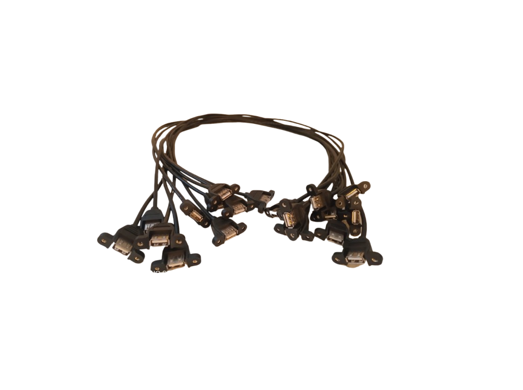 USB A Female To USB A Female Extension Cable Panel Mount - 1 Meter
