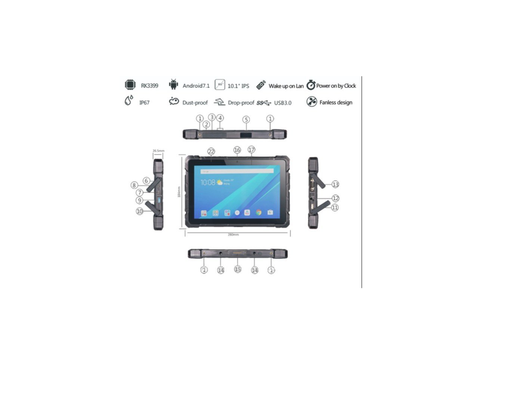 8 INCH ANDROID 12 RUGGED TABLET