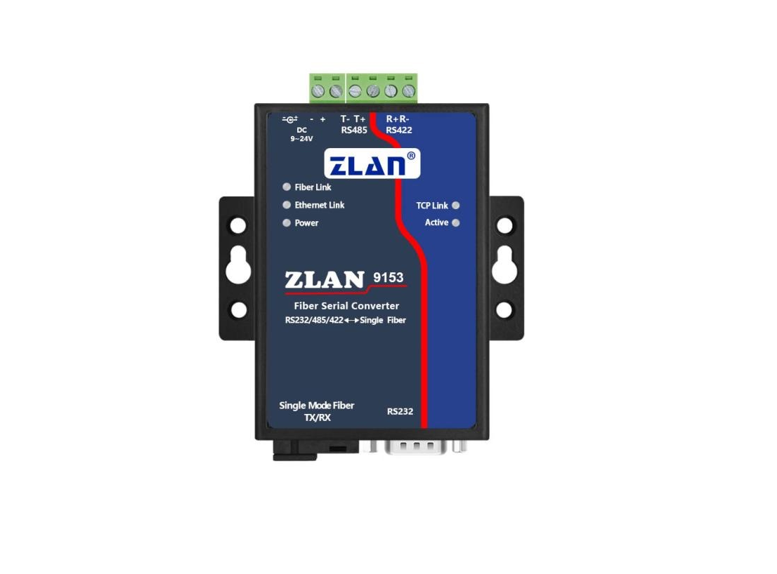 ZLAN9153 , RS232/485/422 to Optical Fiber